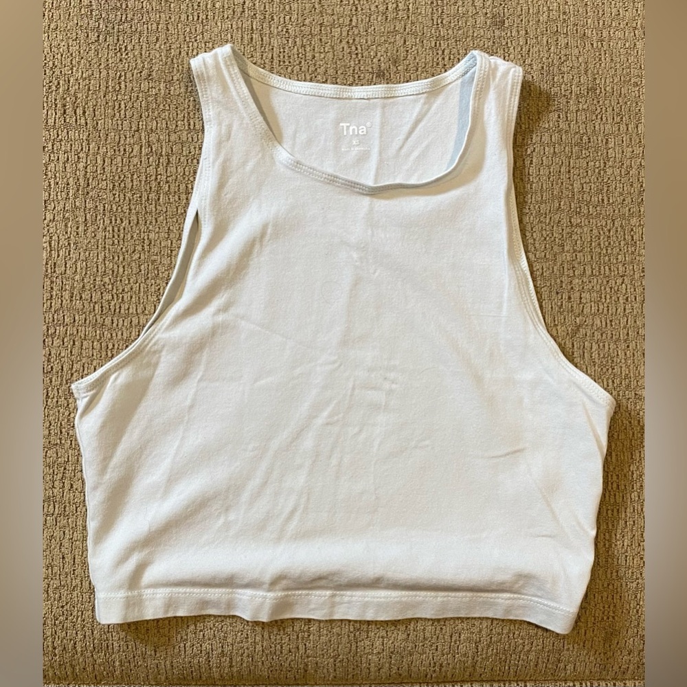 TNA/Aritzia crop White Tank Top